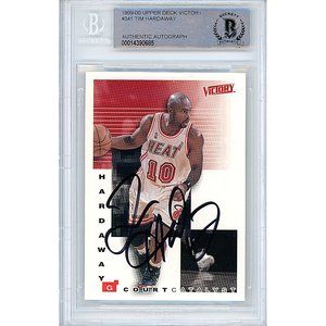 Tim Hardaway Signed 2000 Upper Deck Basketball Card Beckett Miami Heat Autograph